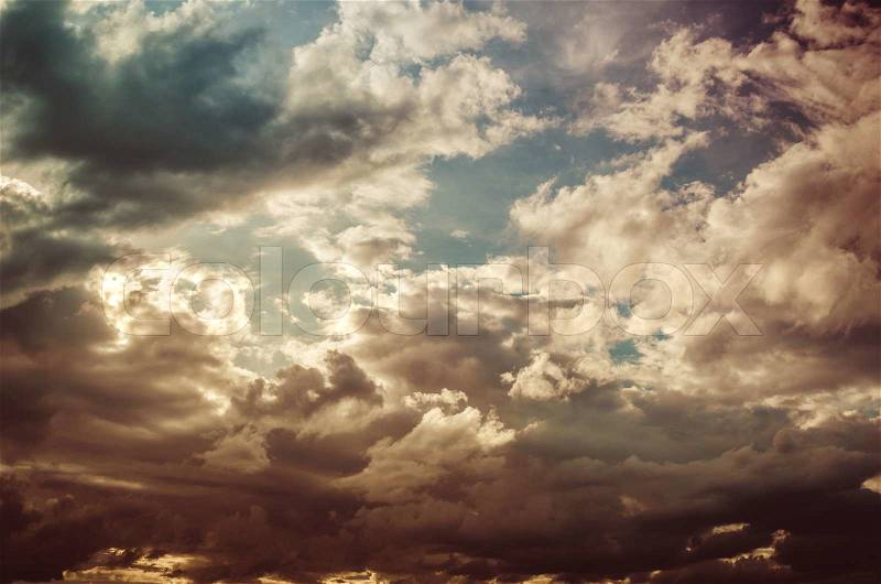 Cloud and sky in the spring season nature vintage, stock photo
