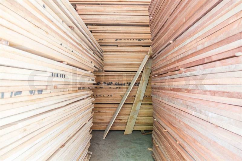 Wood planks prepare in industry wood, stock photo