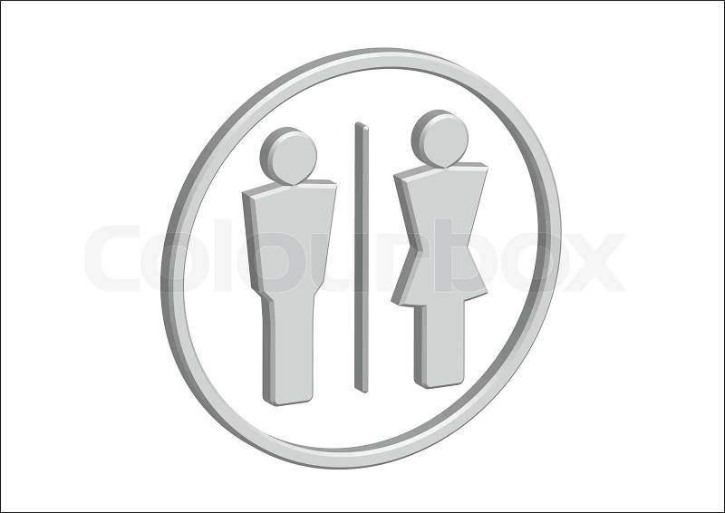 3D Pictogram Man Woman Sign icons, toilet sign or restroom icon, vector