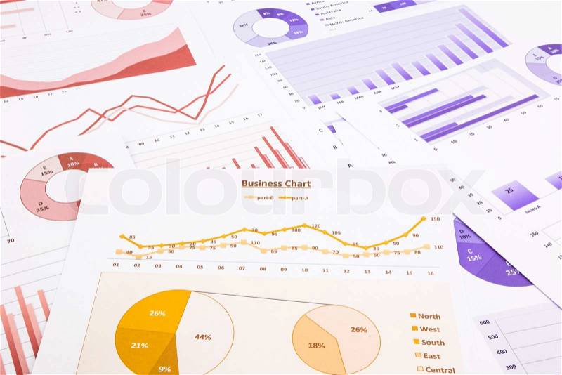 Business charts, data analysis, marketing report and educational research, concepts for project management, financial growth, turnover forecast and global economic summarizing