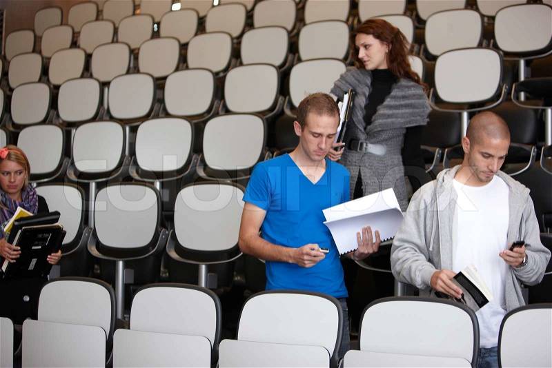 College students in an auditorium, stock photo