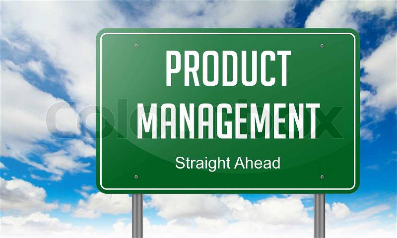 Highway Signpost with Product Management wording on Sky Background,, stock photo