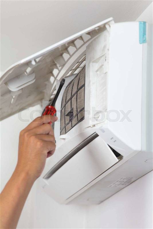 Repair air conditioner , stock photo