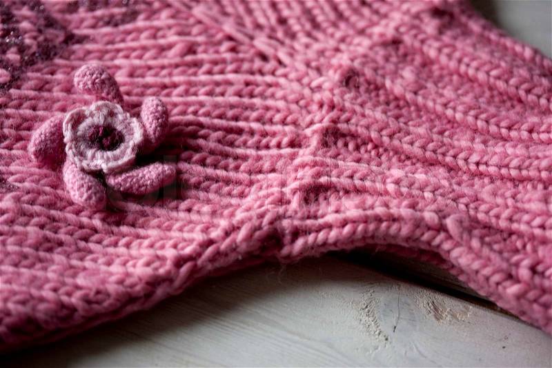 Close up of pink sweater, stock photo