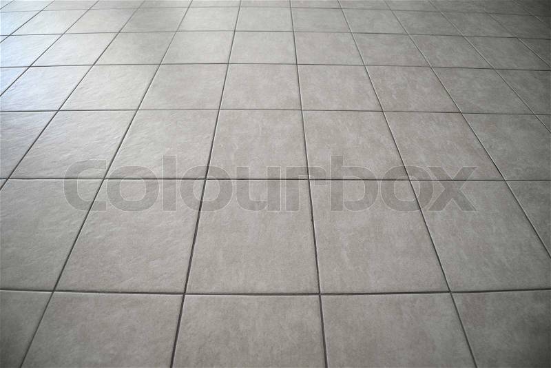 Gray tiled floor background, stock photo