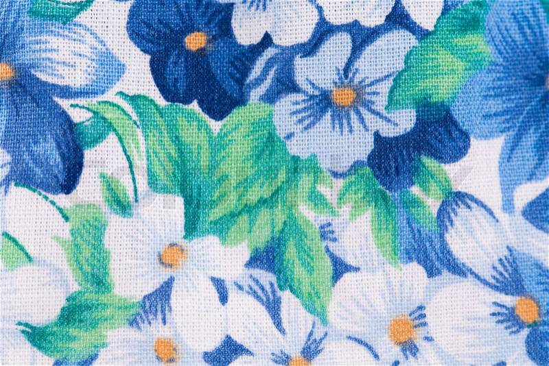 Close up of floral pattern on cloth, stock photo
