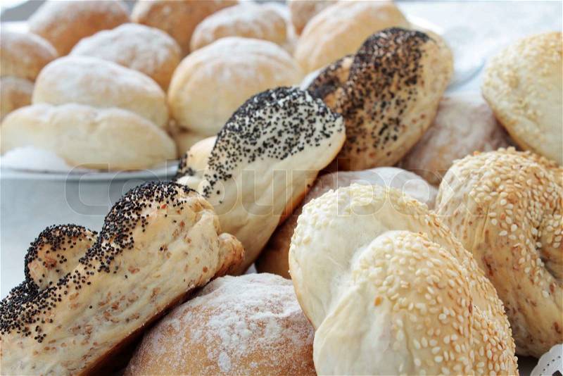 Fresh bread selection, stock photo