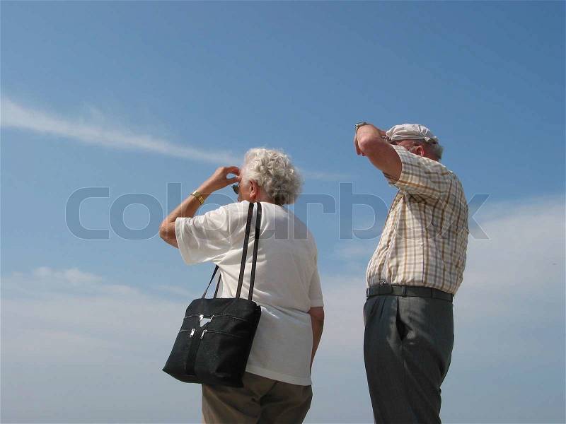 What will the future bring - seniors looking, stock photo