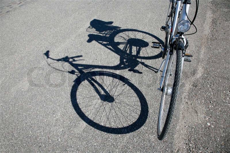 New bike and shadow, stock photo