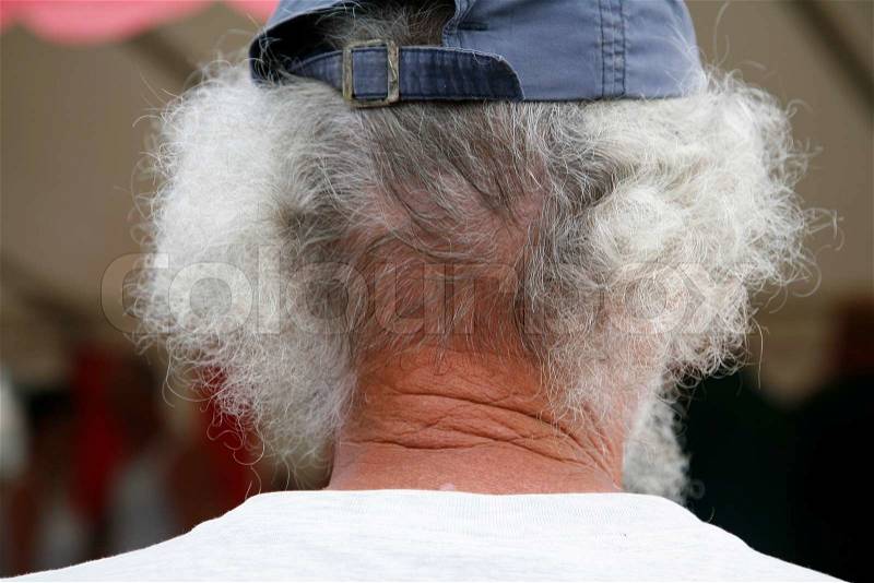 Old sailor seen from behind, stock photo