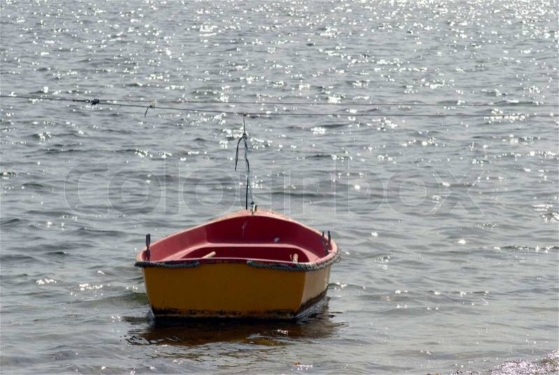 Red small boat, stock photo