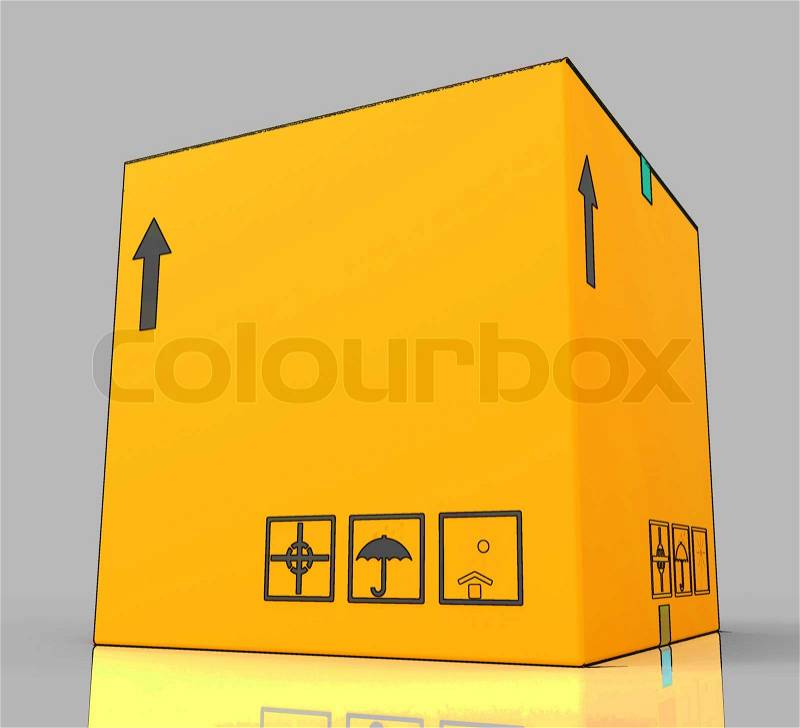 Blank Delivery Box Showing Copy space For Message, stock photo