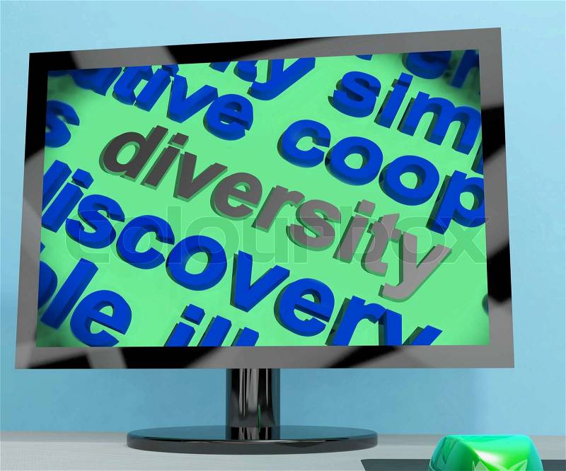 Diversity Word Screen Meaning Cultural And Ethnic Differences, stock photo