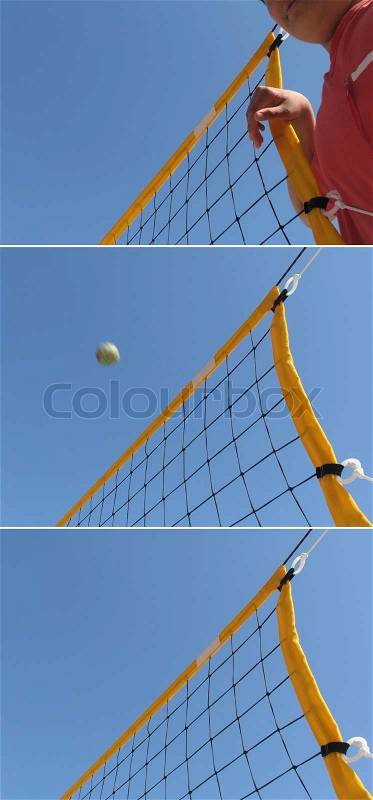 Volley ball in Danish public school, stock photo