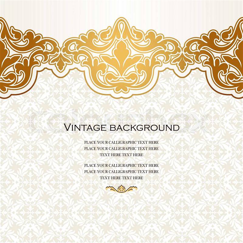 Vintage vector card in islamic style, seamless lace 
