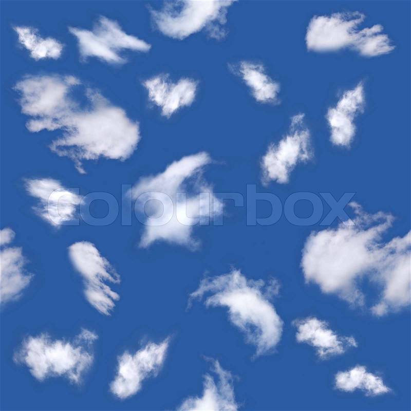 Clouds in the blue sky for use as seamless background, stock photo