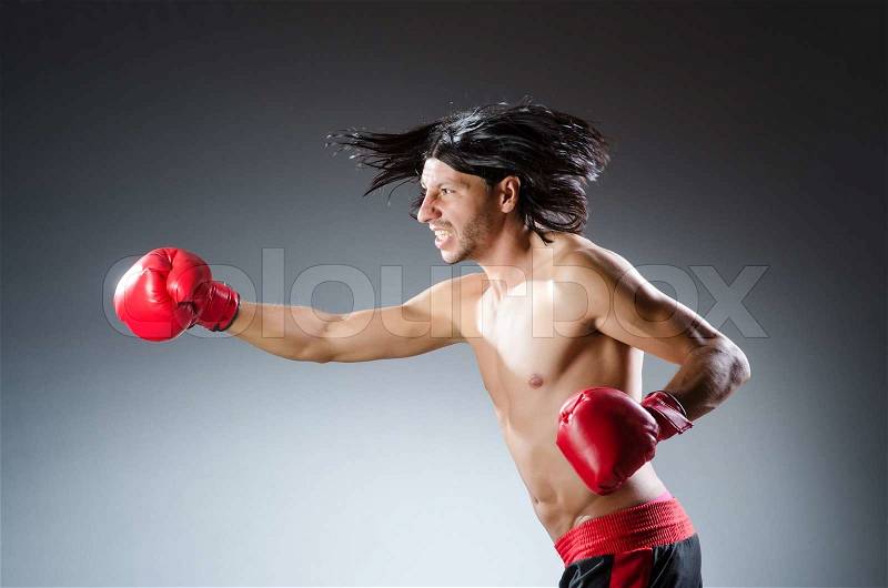 Martial arts fighter at the training, stock photo