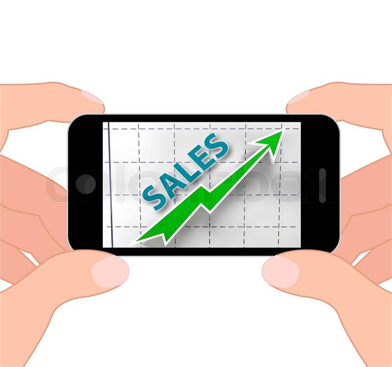 Sales Graph Displaying Increased Selling And Earnings, stock photo