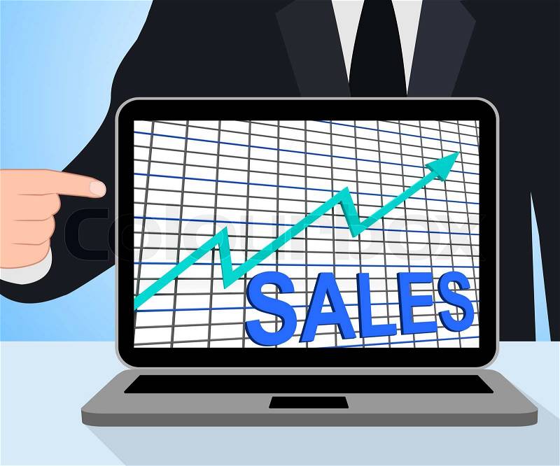 Sales Chart Graph Displaying Increasing Profits Trade, stock photo