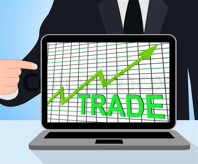 Trade Chart Graph Displaying Increasing Trade Or Trading, stock photo