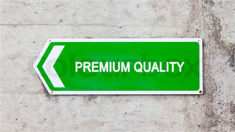 Green sign on a concrete wall - Premium quality, stock photo