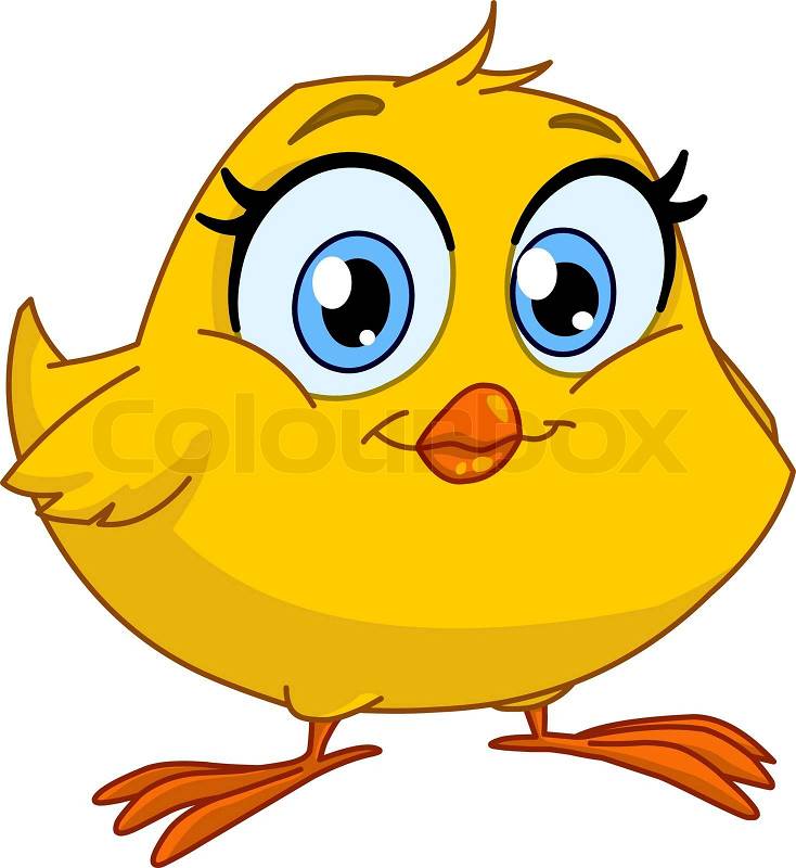 Cute smiling chick | Stock Vector | Colourbox