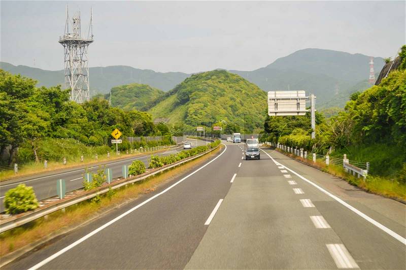 High way from mountain, stock photo