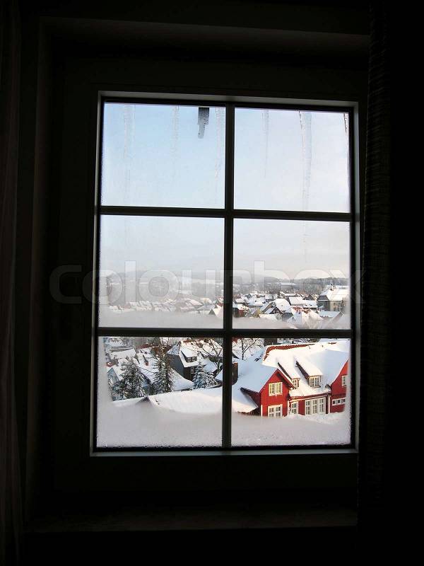 Winter view from my window, stock photo