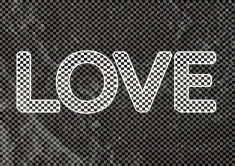 LOVE Font Type for Valentines day card on Cement wall Background texture, stock photo