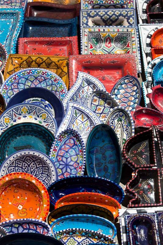 Tunisian ceramics, stock photo