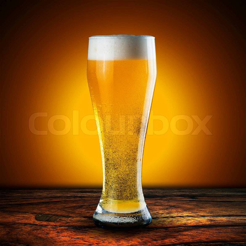 Glass of Cold Beer closeup, stock photo