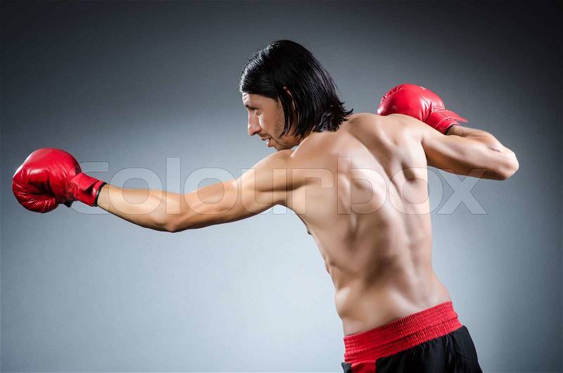 Martial arts fighter at the training, stock photo