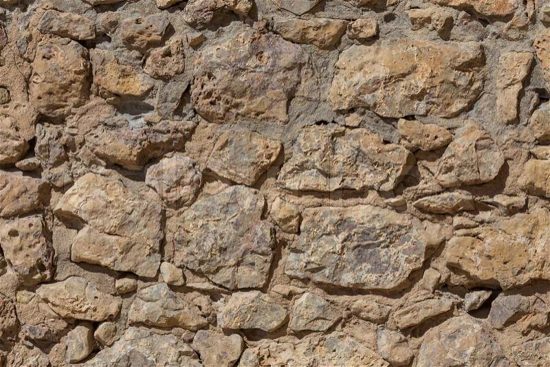 Stone Texture of Old City Wall of Fortress, stock photo