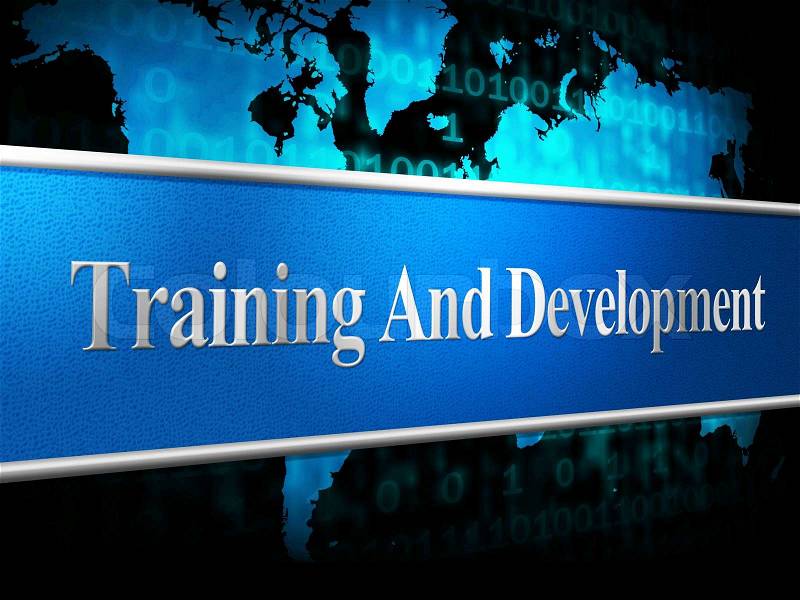Training And Development Represents Coaching Learning And Lessons, stock photo