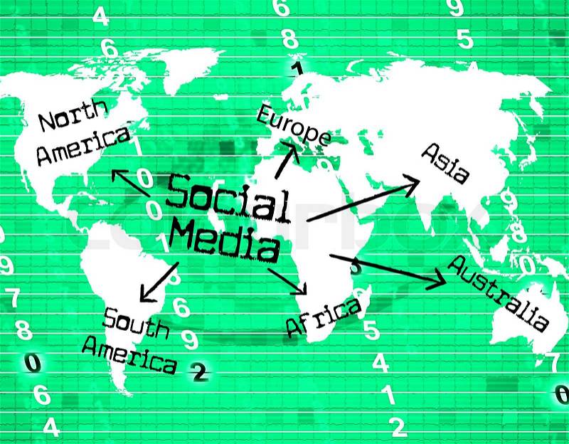 Social Media Representing World Wide Web And Website, stock photo