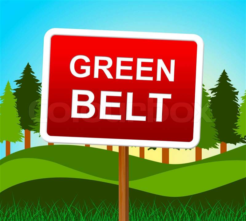 Green Belt Indicates Environment Country And Countryside, stock photo