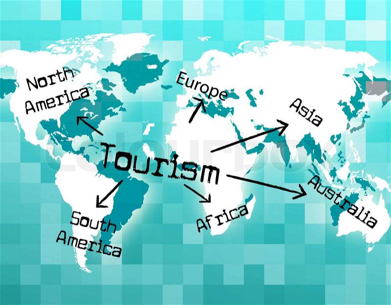Tourism Worldwide Indicating Planet Globalize And Globalisation, stock photo