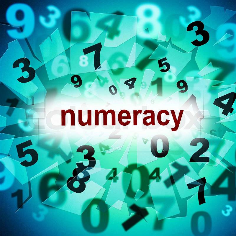 Counting Numeracy Indicating One Two Three And Calculate, stock photo