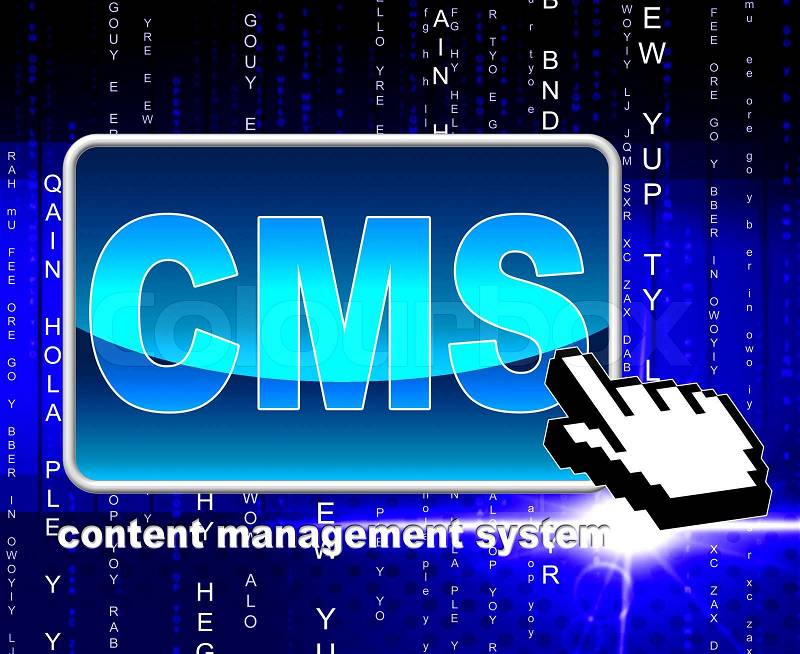 Content Management System Indicates World Wide Web And Internet, stock photo
