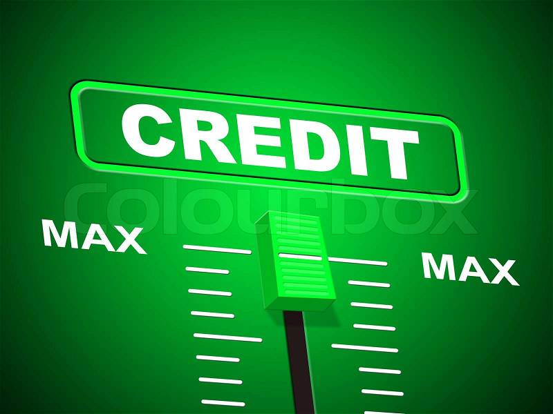 Max Credit Indicating Upper Limit And Owed, stock photo