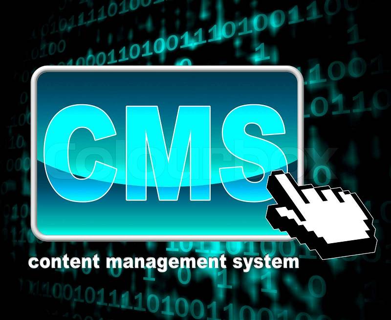 Content Management System Showing World Wide Web And Website, stock photo