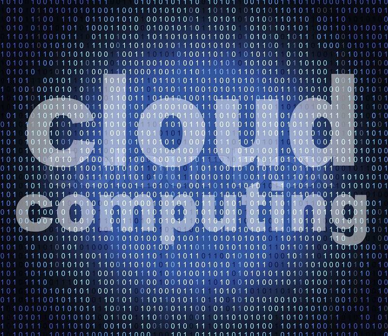 Cloud Computing Shows Information Technology And Communication, stock photo