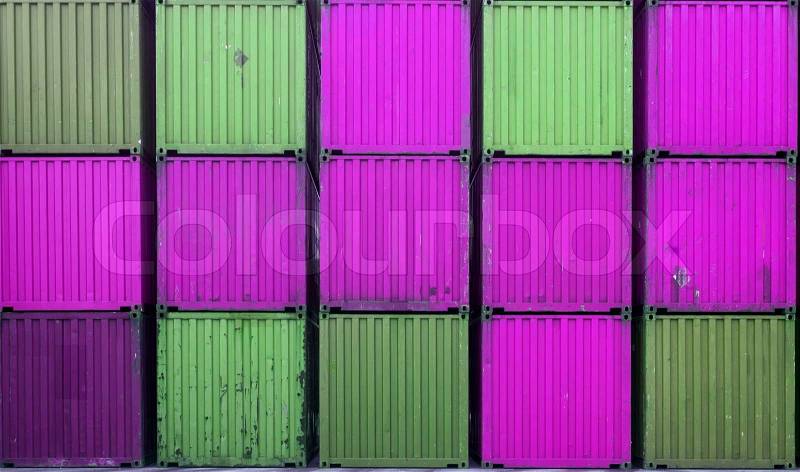 Containers stack for shipping, stock photo