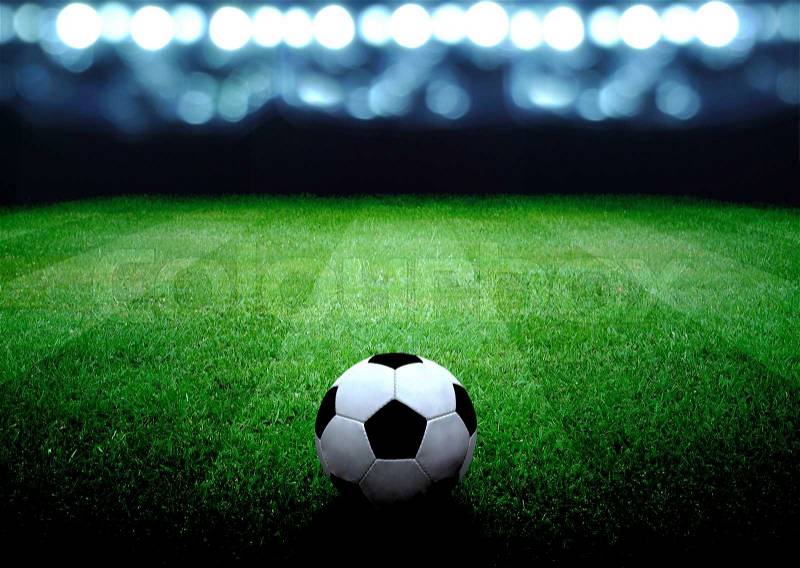 Soccer field and the bright lights, stock photo