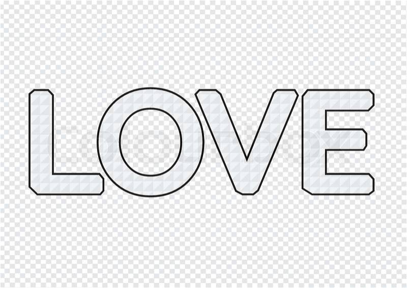 LOVE Font Type for Valentines day card, vector