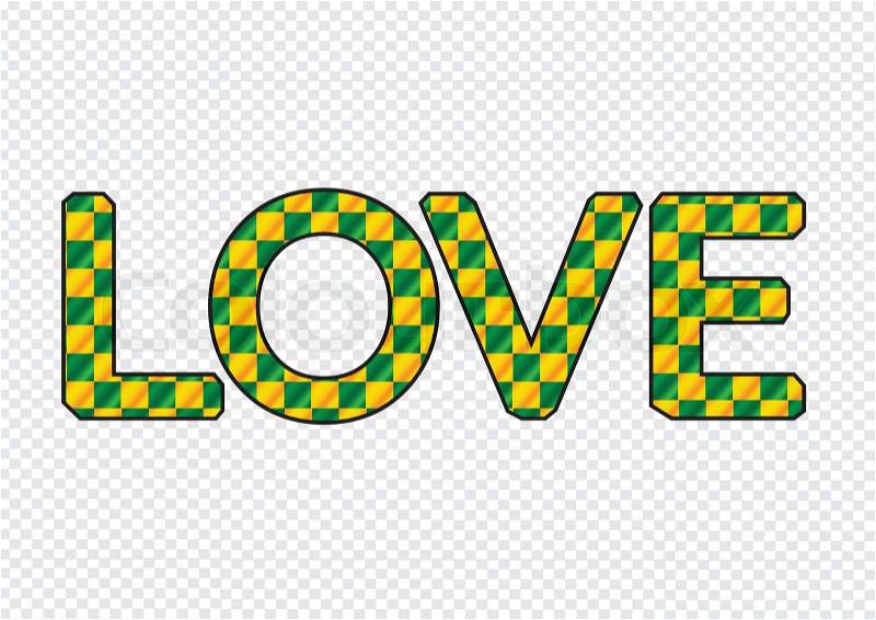 LOVE Font Type for Valentines day card, vector