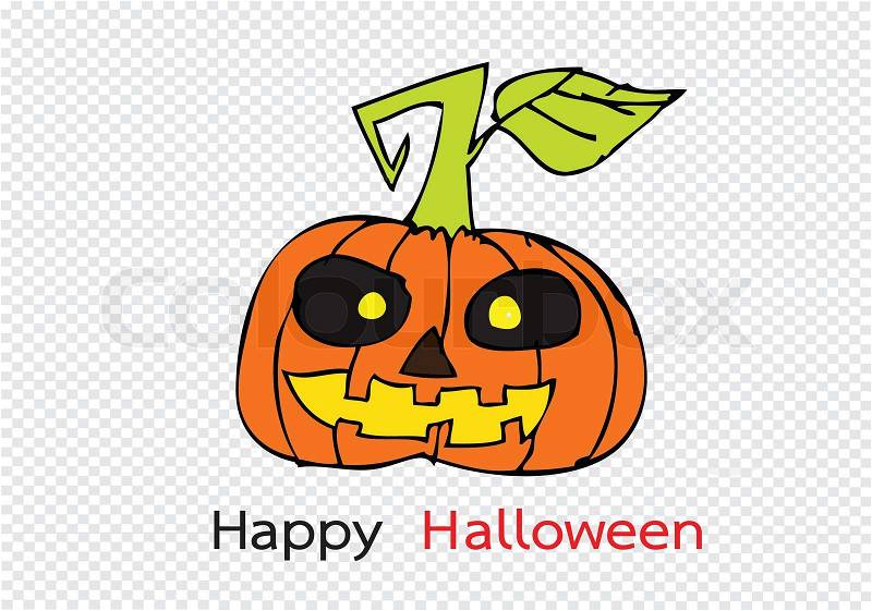 Halloween card with pumpkin, vector