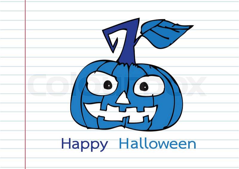 Halloween card with pumpkin, vector