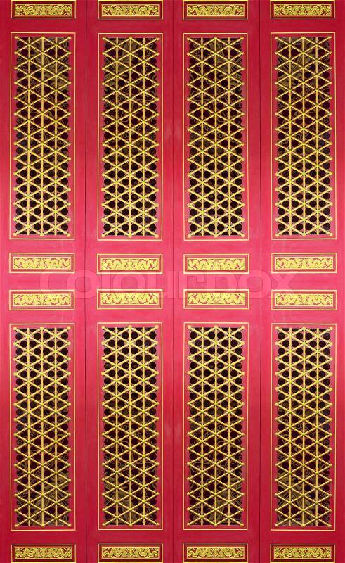 Close up Chinese door, Golden Dragon door, stock photo