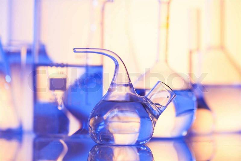 Laboratory glass for chemistry or medicine for research still life, stock photo
